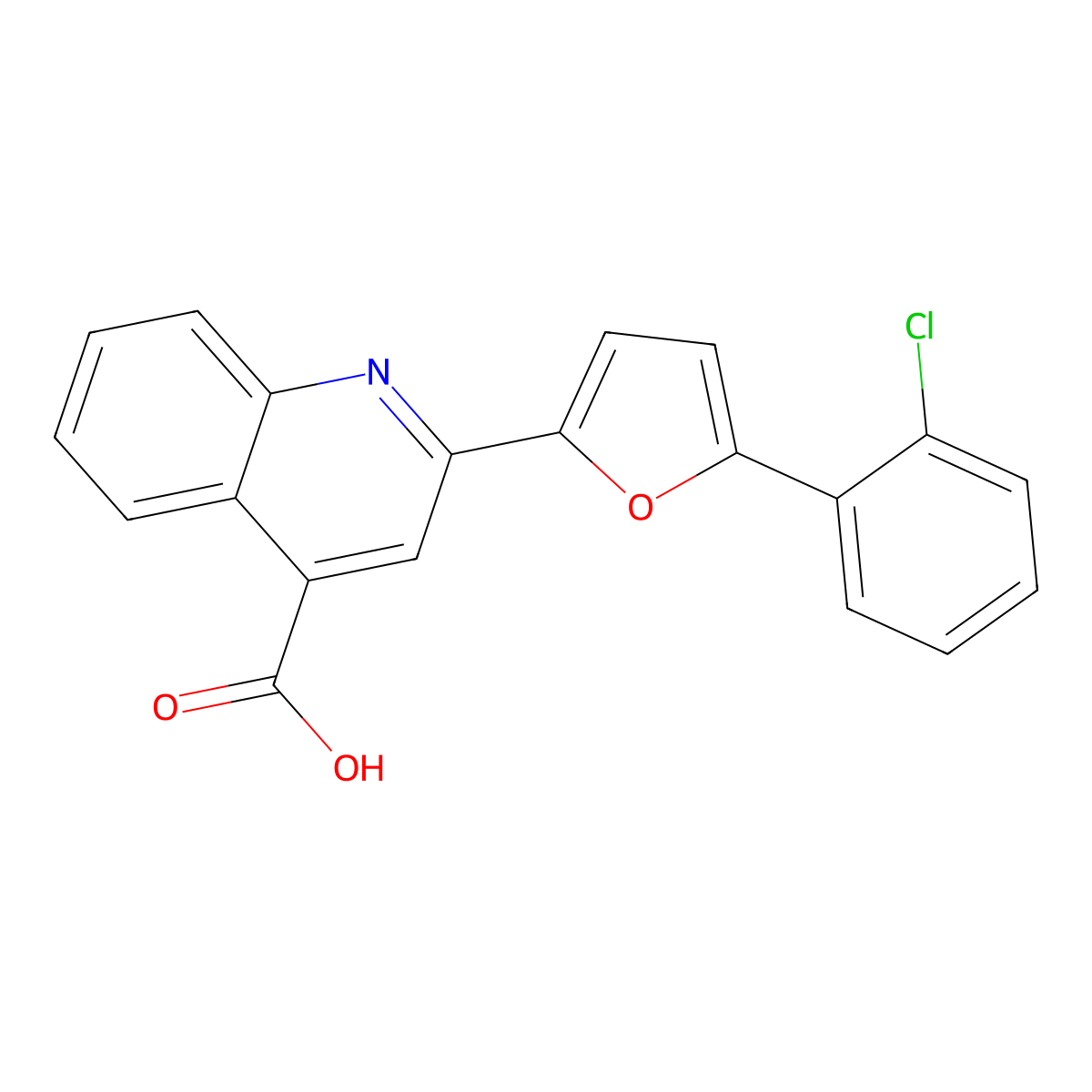 2-[5-(2-Chlorophenyl)furan-2-yl]quinoline-4-carboxylic acid molecular structure, CAS 634164-61-7