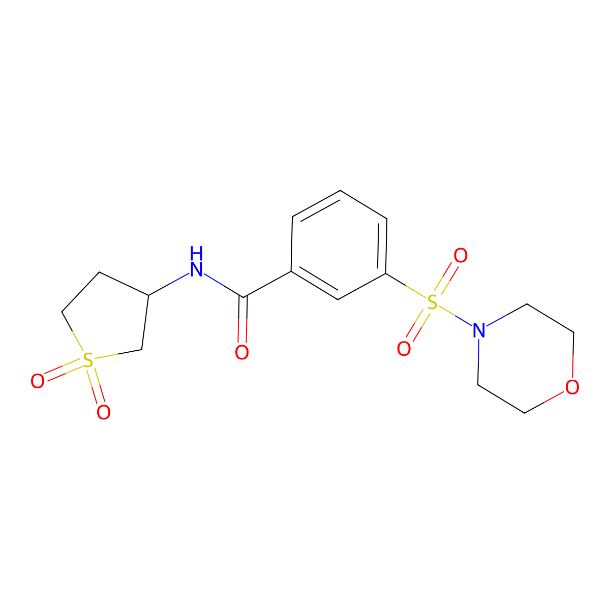 N-(1,1-dioxidotetrahydro-3-thienyl)-3-(4-morpholinylsulfonyl)benzamide molecular structure, CAS 634165-53-0