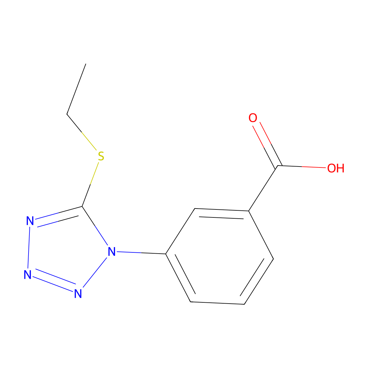 3-(5-Ethylsulfanyltetrazol-1-yl)benzoic acid molecular structure, CAS 634166-13-5
