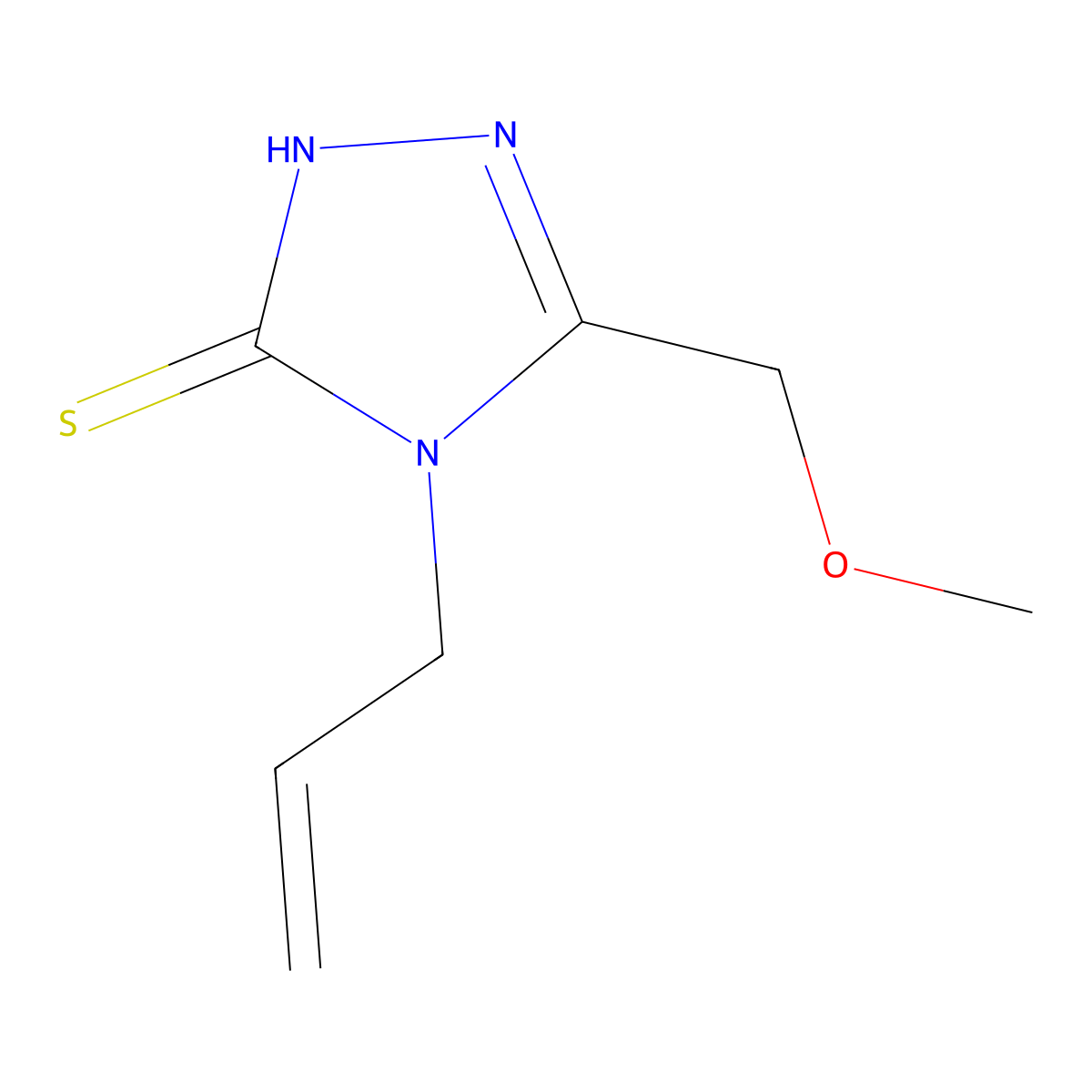 4-allyl-5-(methoxymethyl)-4H-1,2,4-triazole-3-thiol molecular structure, CAS 634166-18-0