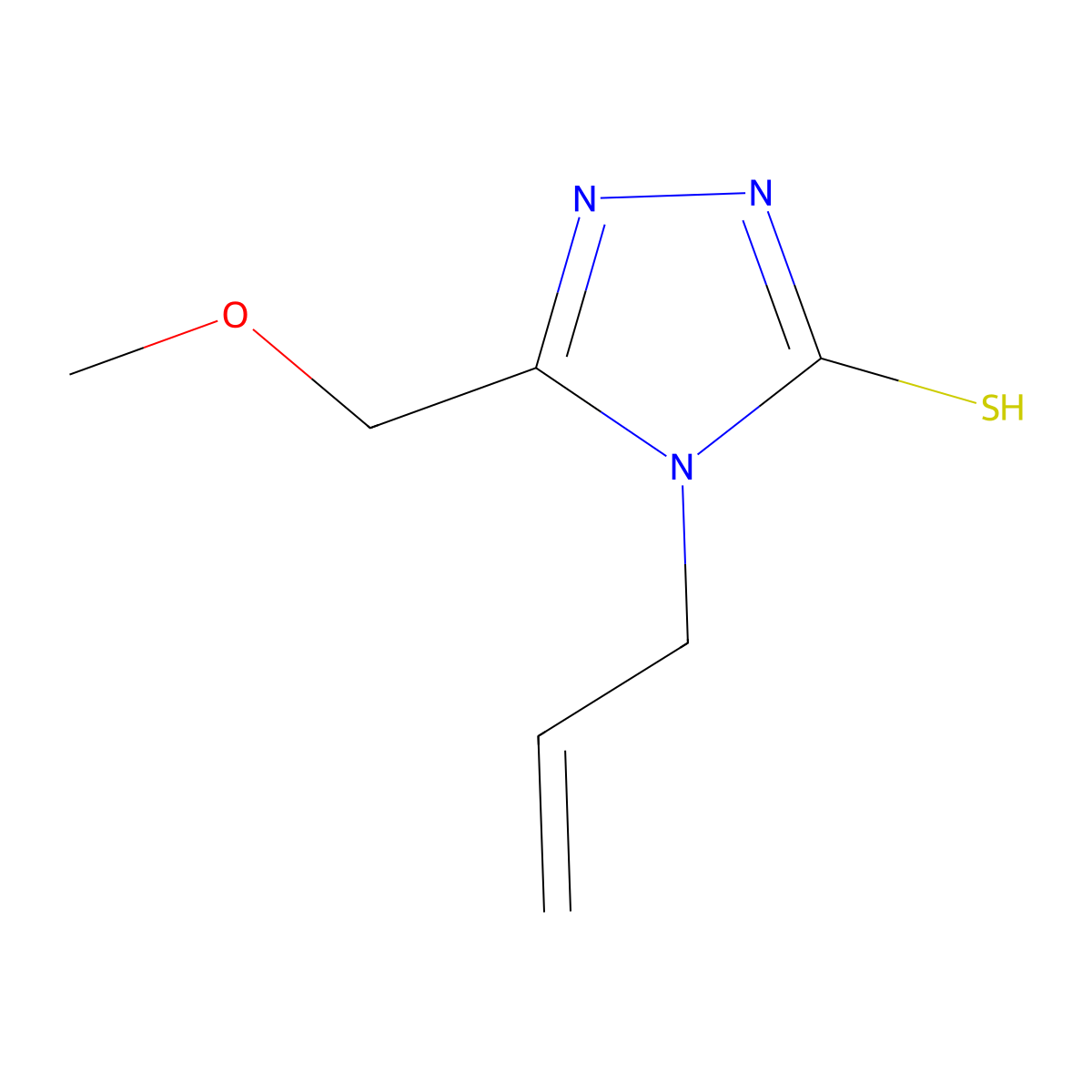 4-allyl-5-(methoxymethyl)-4H-1,2,4-triazole-3-thiol molecular structure, CAS 634166-18-0