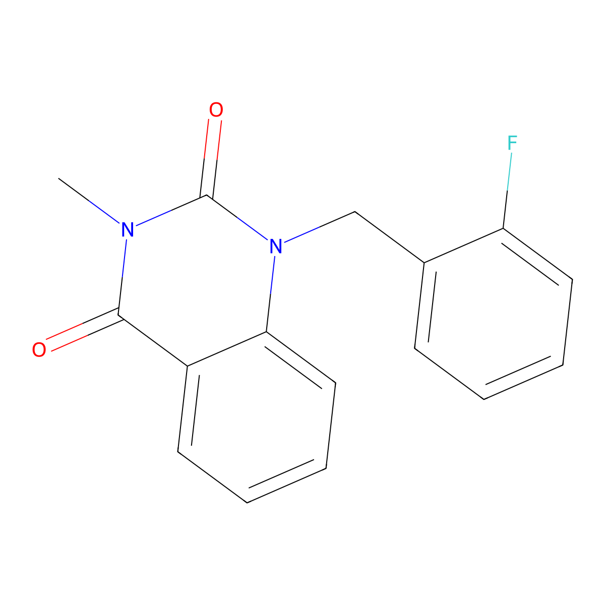 1-(2-fluorobenzyl)-3-methylquinazoline-2,4(1H,3H)-dione molecular structure, CAS 634166-84-0