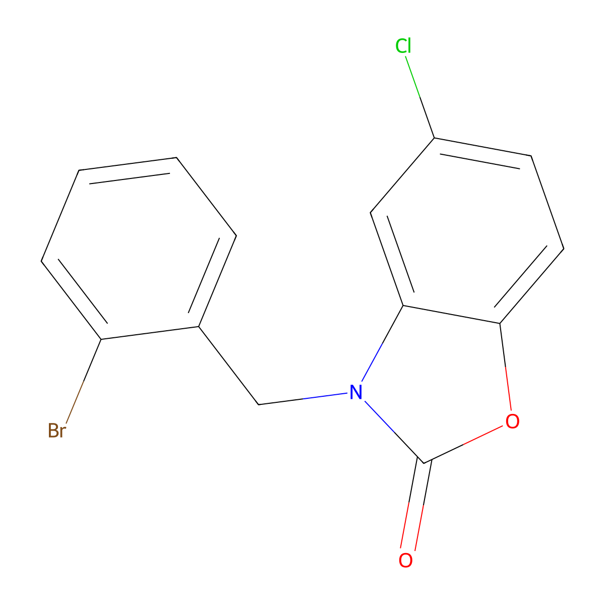 3-[(2-Bromophenyl)methyl]-5-chloro-1,3-benzoxazol-2-one molecular structure, CAS 634166-85-1