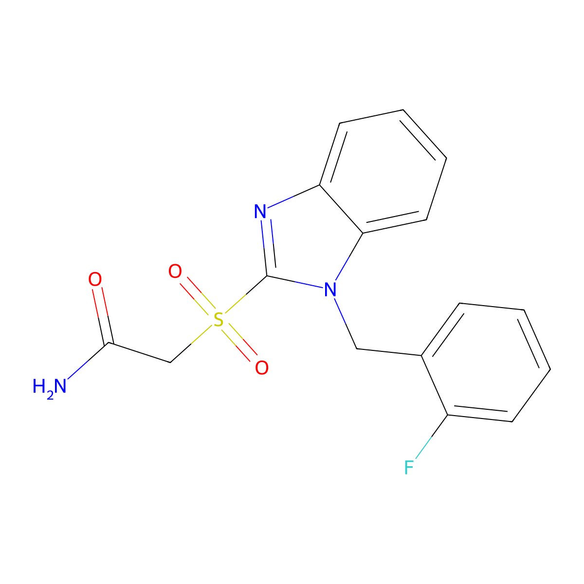 2-{[1-(2-fluorobenzyl)-1H-benzimidazol-2-yl]sulfonyl}acetamide molecular structure, CAS 634167-01-4