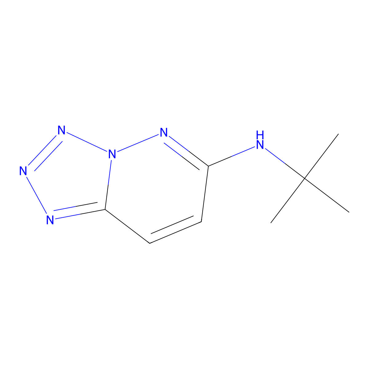 N-tert-butyltetrazolo[1,5-b]pyridazin-6-amine molecular structure, CAS 634167-22-9