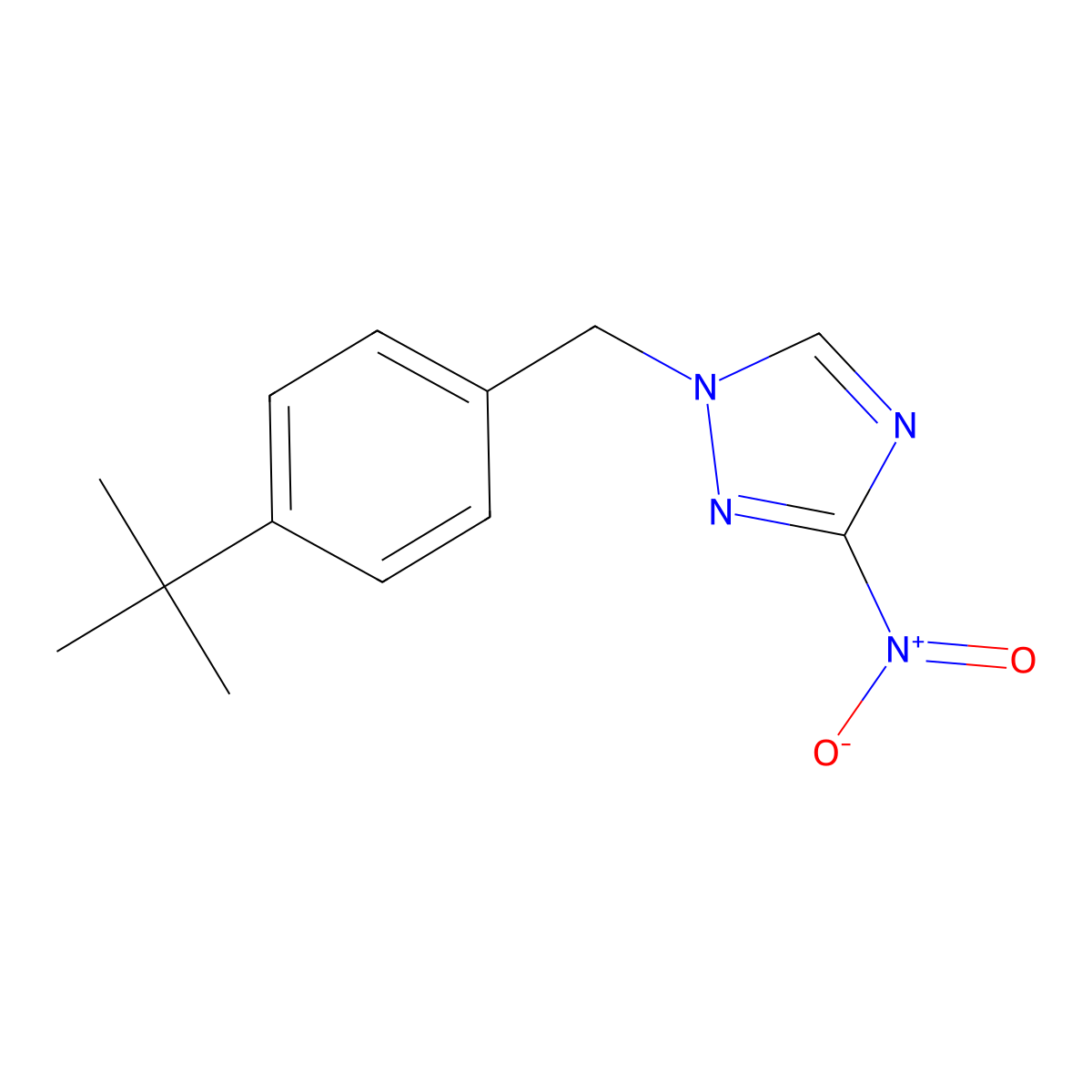 1-(4-tert-butylbenzyl)-3-nitro-1H-1,2,4-triazole molecular structure, CAS 634167-64-9