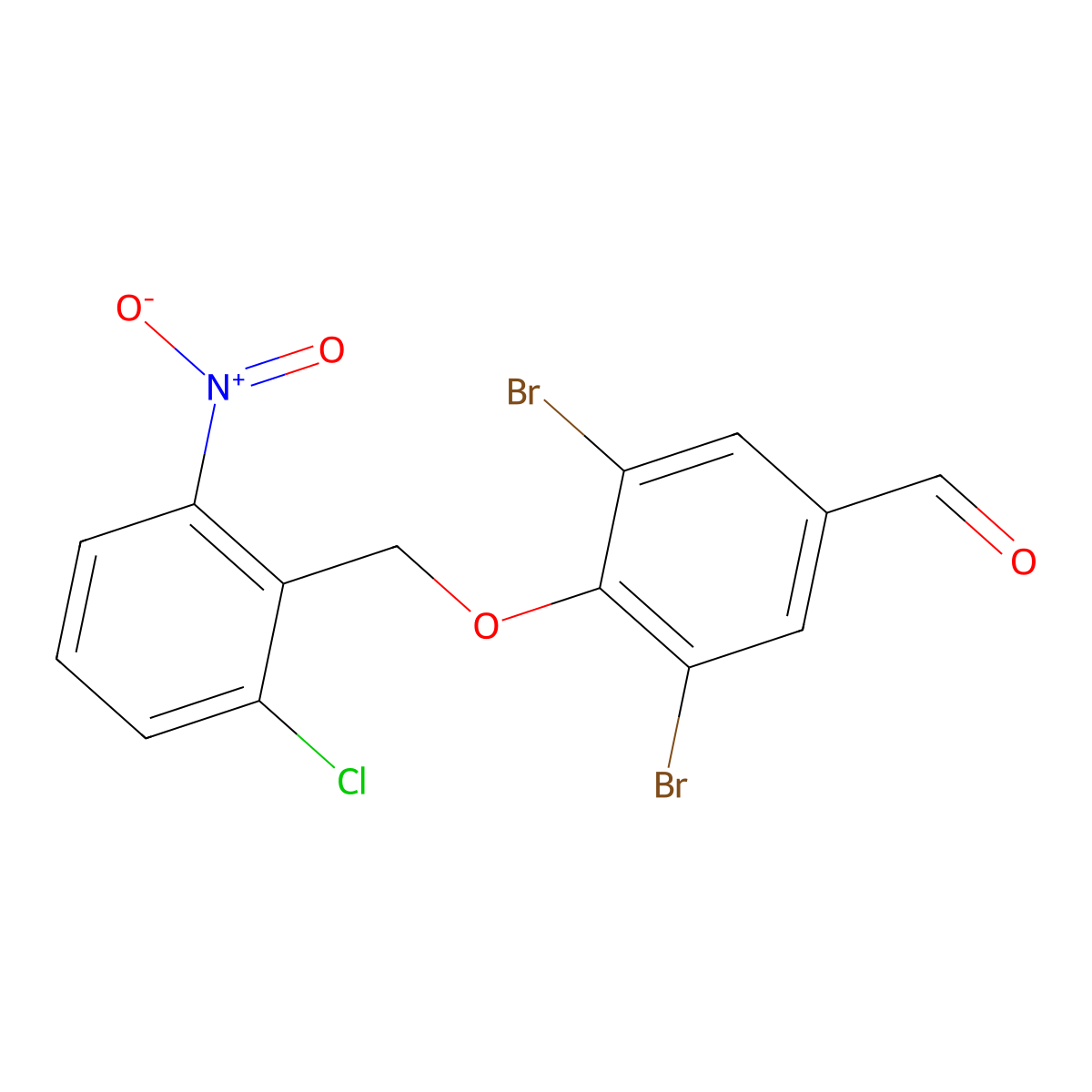 3,5-Dibromo-4-[(2-chloro-6-nitrobenzyl)oxy]benzaldehyde molecular structure, CAS 634167-73-0