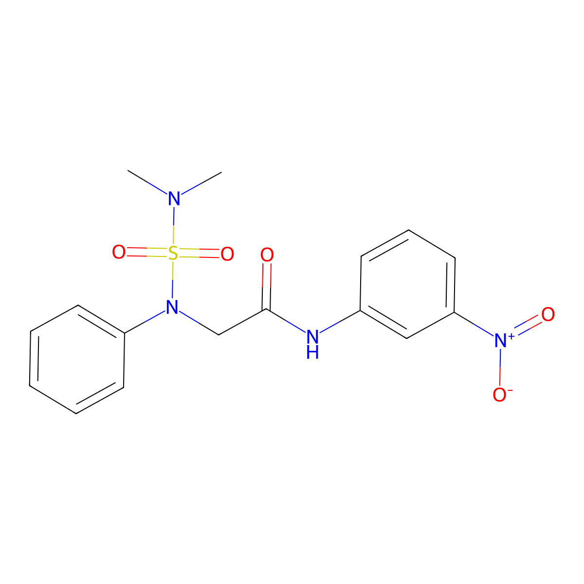2-[N-(dimethylsulfamoyl)anilino]-N-(3-nitrophenyl)acetamide molecular structure, CAS 634167-86-5