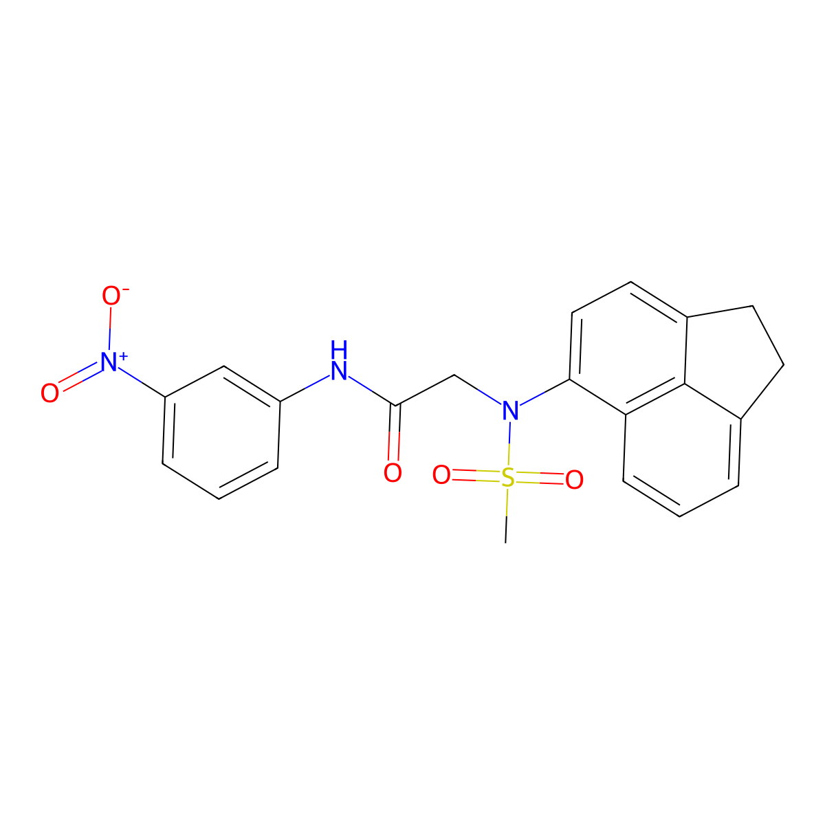 2-[1,2-dihydroacenaphthylen-5-yl(methylsulfonyl)amino]-N-(3-nitrophenyl)acetamide molecular structure, CAS 634167-90-1