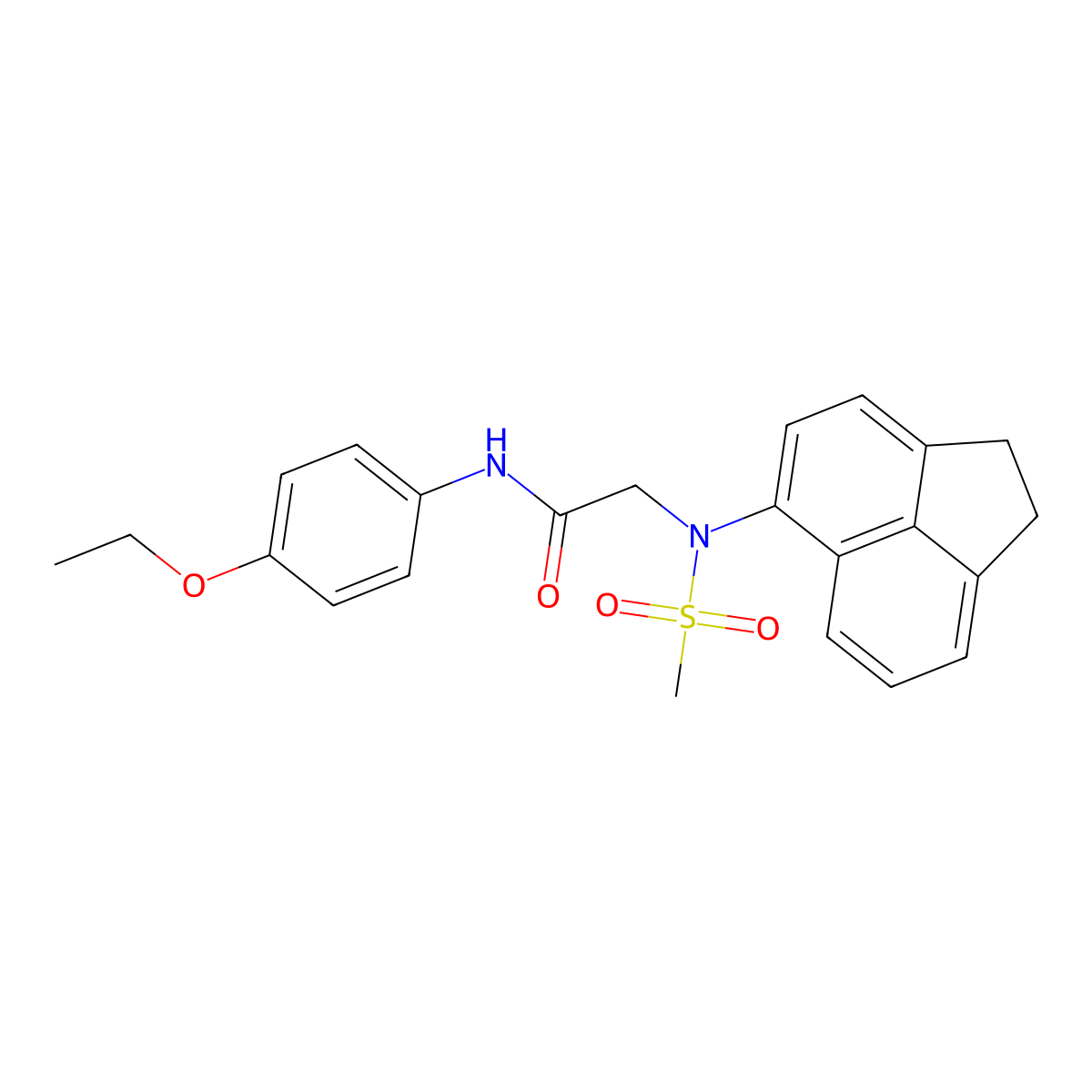 2-[1,2-dihydroacenaphthylen-5-yl(methylsulfonyl)amino]-N-(4-ethoxyphenyl)acetamide molecular structure, CAS 634167-93-4