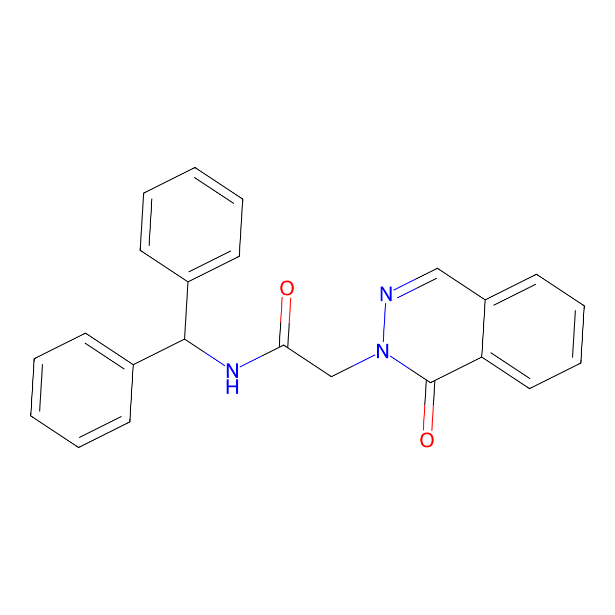 N-benzhydryl-2-(1-oxophthalazin-2-yl)acetamide molecular structure, CAS 634167-96-7
