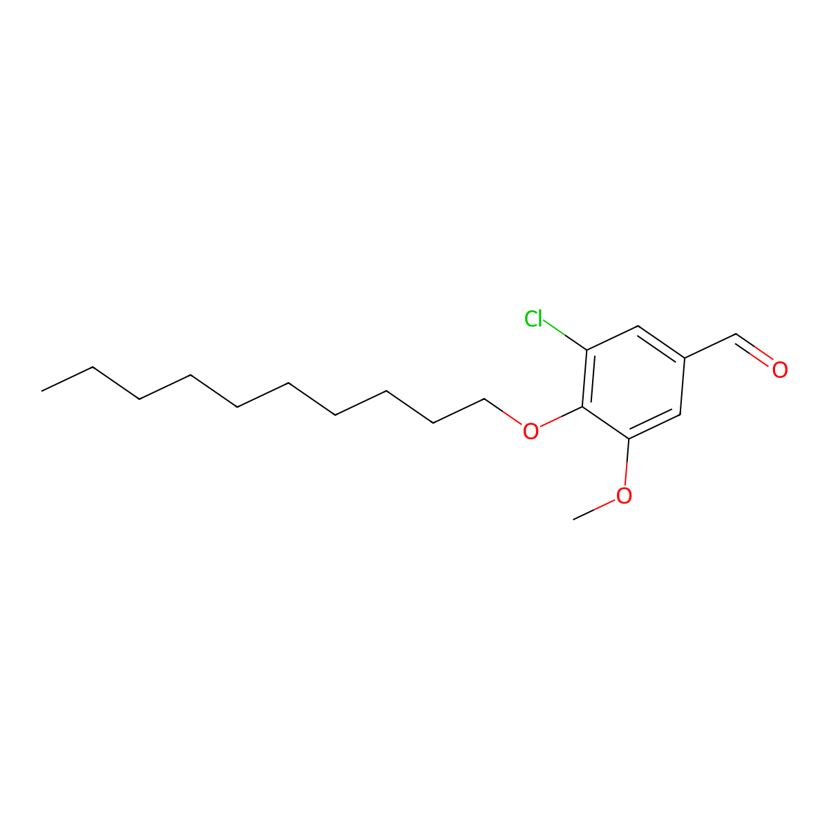 3-Chloro-4-(decyloxy)-5-methoxybenzaldehyde molecular structure, CAS 634168-10-8