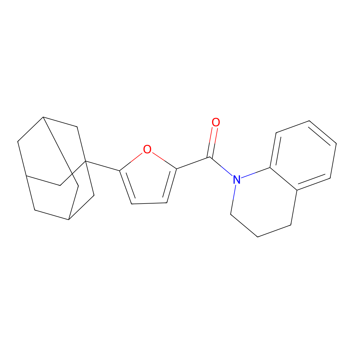 [5-(1-adamantyl)furan-2-yl]-(3,4-dihydro-2H-quinolin-1-yl)methanone molecular structure, CAS 634168-15-3