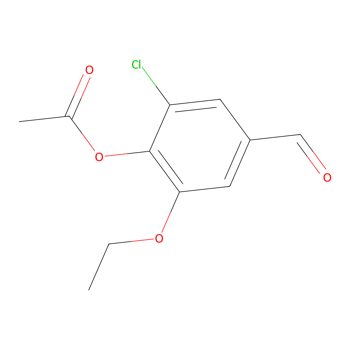 2-Chloro-6-ethoxy-4-formylphenyl acetate molecular structure, CAS 634168-17-5