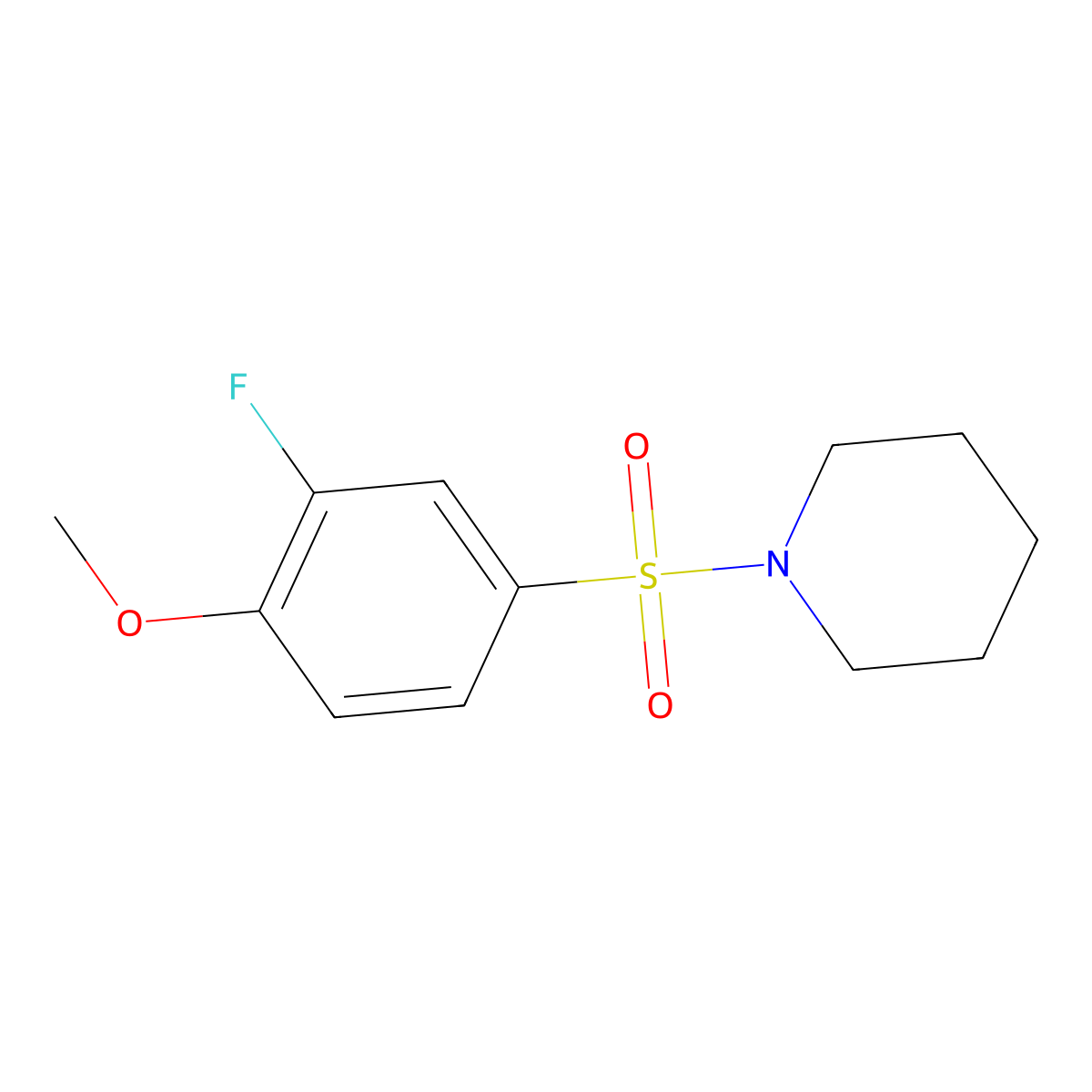 1-(3-Fluoro-4-methoxyphenyl)sulfonylpiperidine molecular structure, CAS 634169-10-1