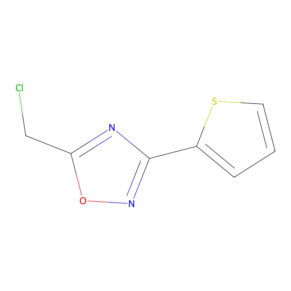 5-(Chloromethyl)-3-(thiophen-2-yl)-1,2,4-oxadiazole molecular structure, CAS 63417-81-2