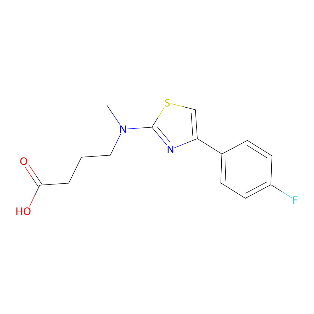 4-[[4-(4-Fluorophenyl)-1,3-thiazol-2-yl]-methylamino]butanoic acid molecular structure, CAS 634172-34-2