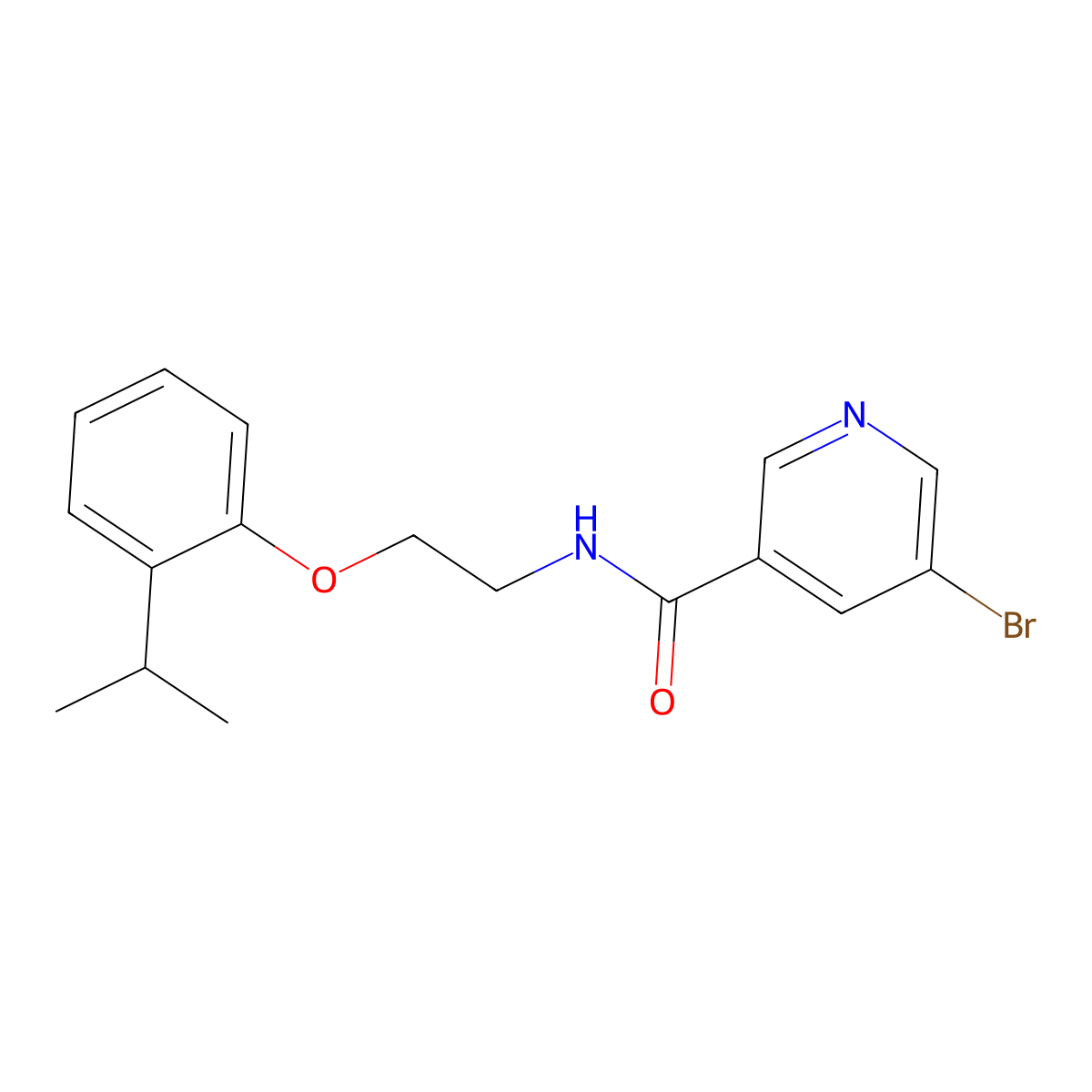 5-bromo-N-[2-(2-isopropylphenoxy)ethyl]nicotinamide molecular structure, CAS 634172-44-4