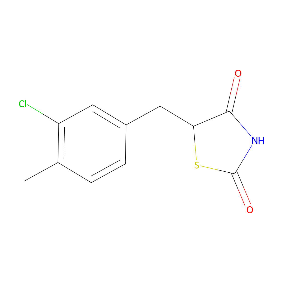 5-(3-Chloro-4-methylbenzyl)-1,3-thiazolidine-2,4-dione molecular structure, CAS 634172-45-5