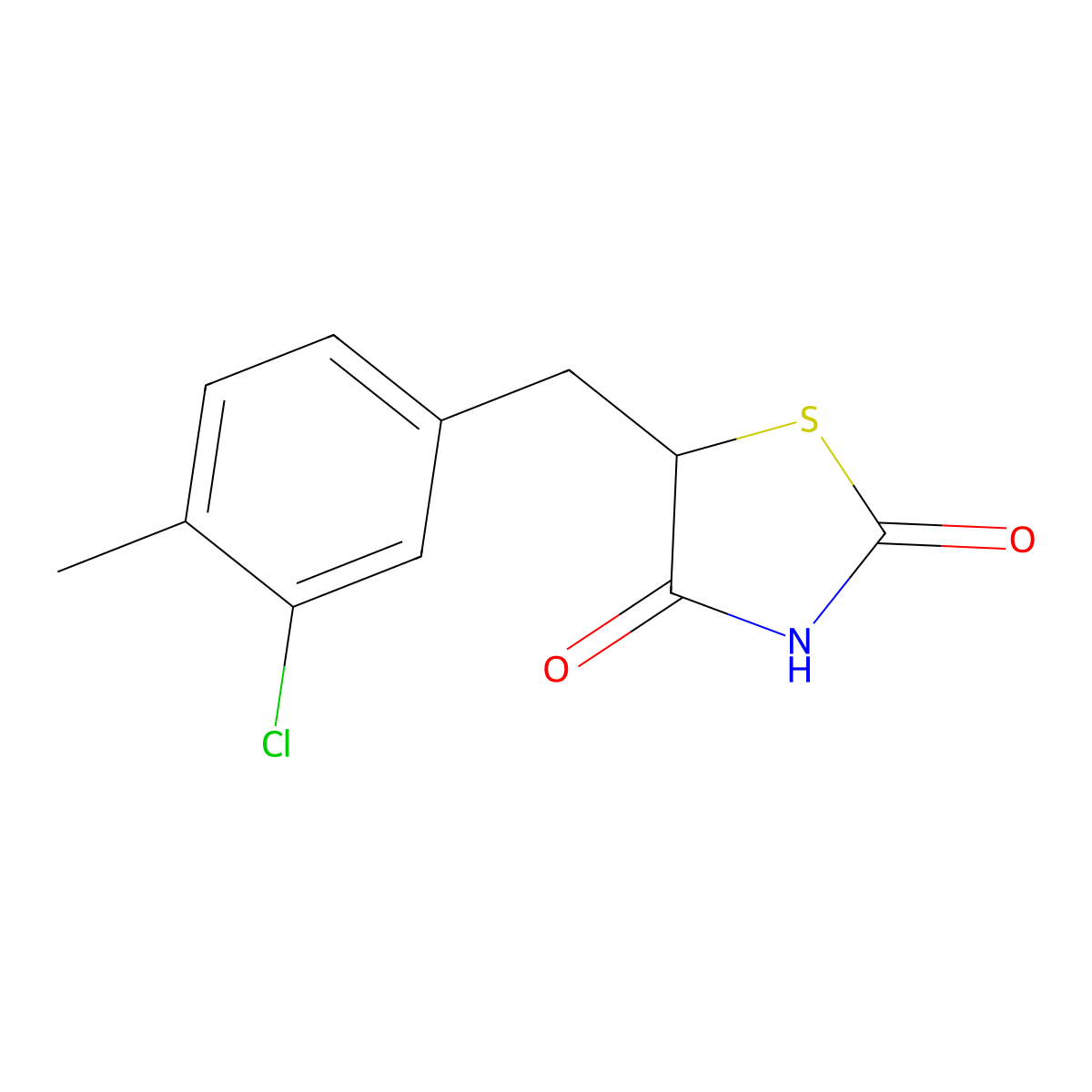 5-(3-Chloro-4-methylbenzyl)-1,3-thiazolidine-2,4-dione molecular structure, CAS 634172-45-5