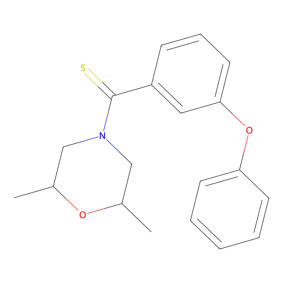 (2,6-Dimethylmorpholin-4-yl)-(3-phenoxyphenyl)methanethione molecular structure, CAS 634172-59-1
