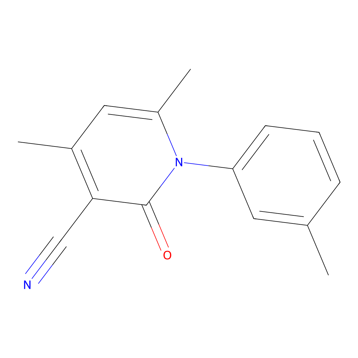4,6-Dimethyl-1-(3-methylphenyl)-2-oxo-1,2-dihydropyridine-3-carbonitrile molecular structure, CAS 634173-21-0