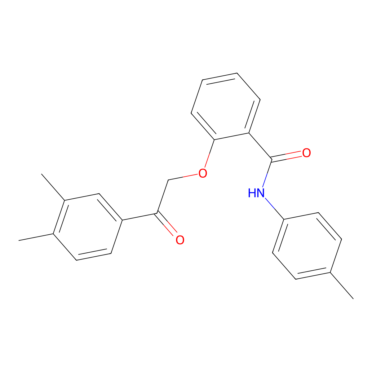 2-[2-(3,4-dimethylphenyl)-2-oxoethoxy]-N-(4-methylphenyl)benzamide molecular structure, CAS 634173-74-3