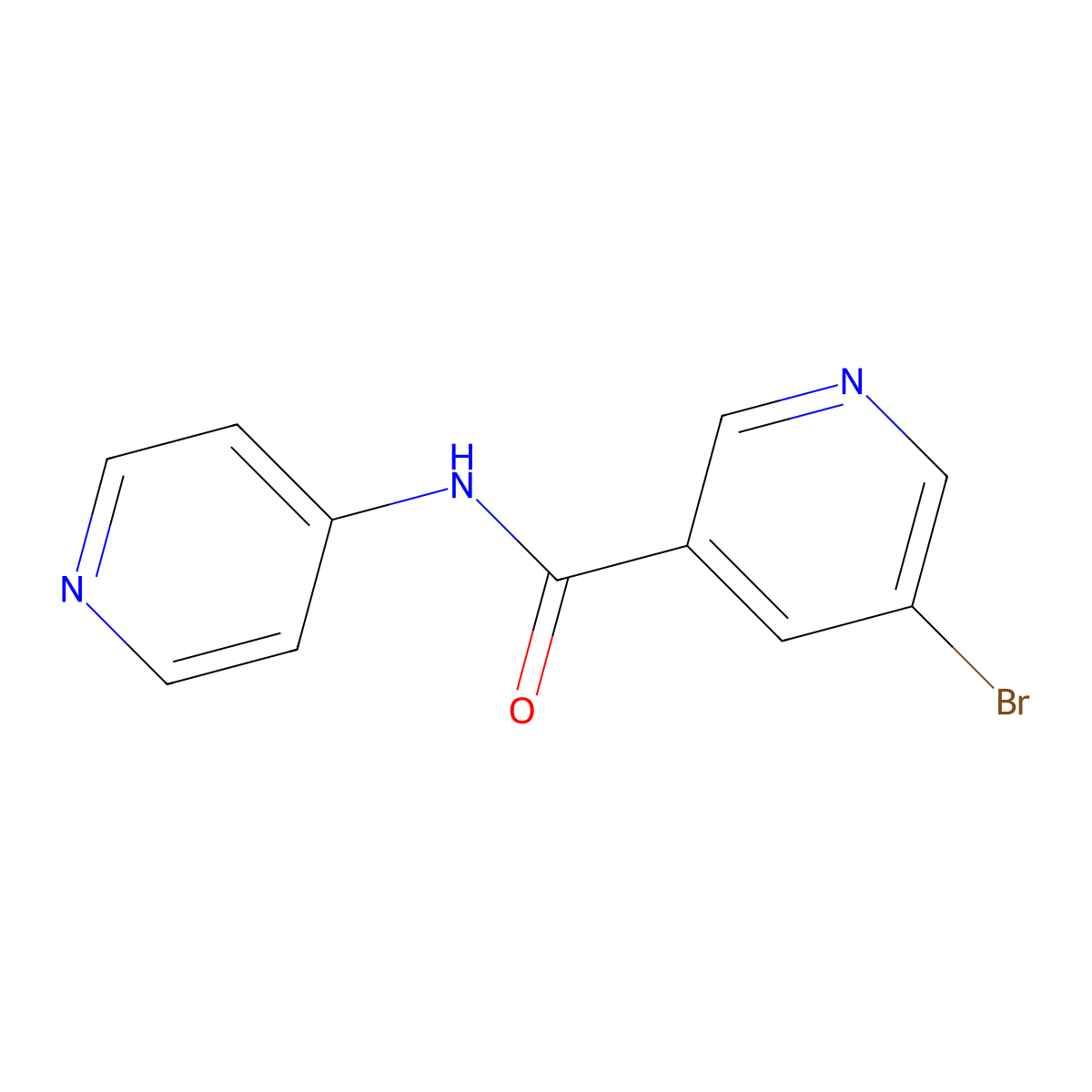 5-bromo-N-(pyridin-4-yl)nicotinamide molecular structure, CAS 634173-90-3