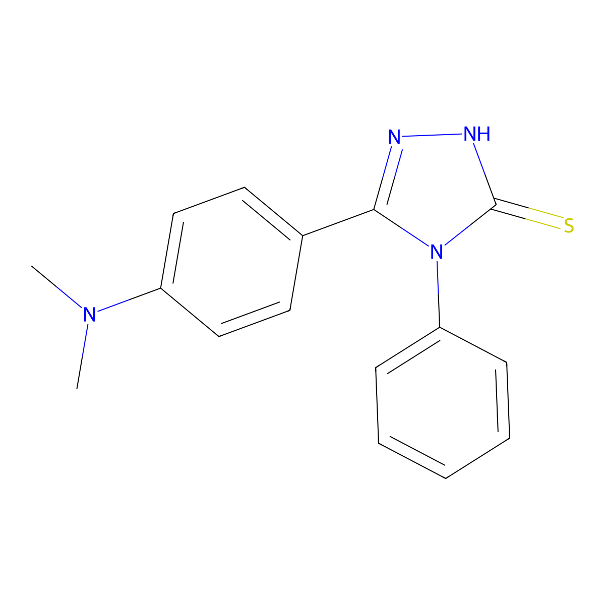 5-[4-(dimethylamino)phenyl]-4-phenyl-4H-1,2,4-triazole-3-thiol molecular structure, CAS 634174-13-3