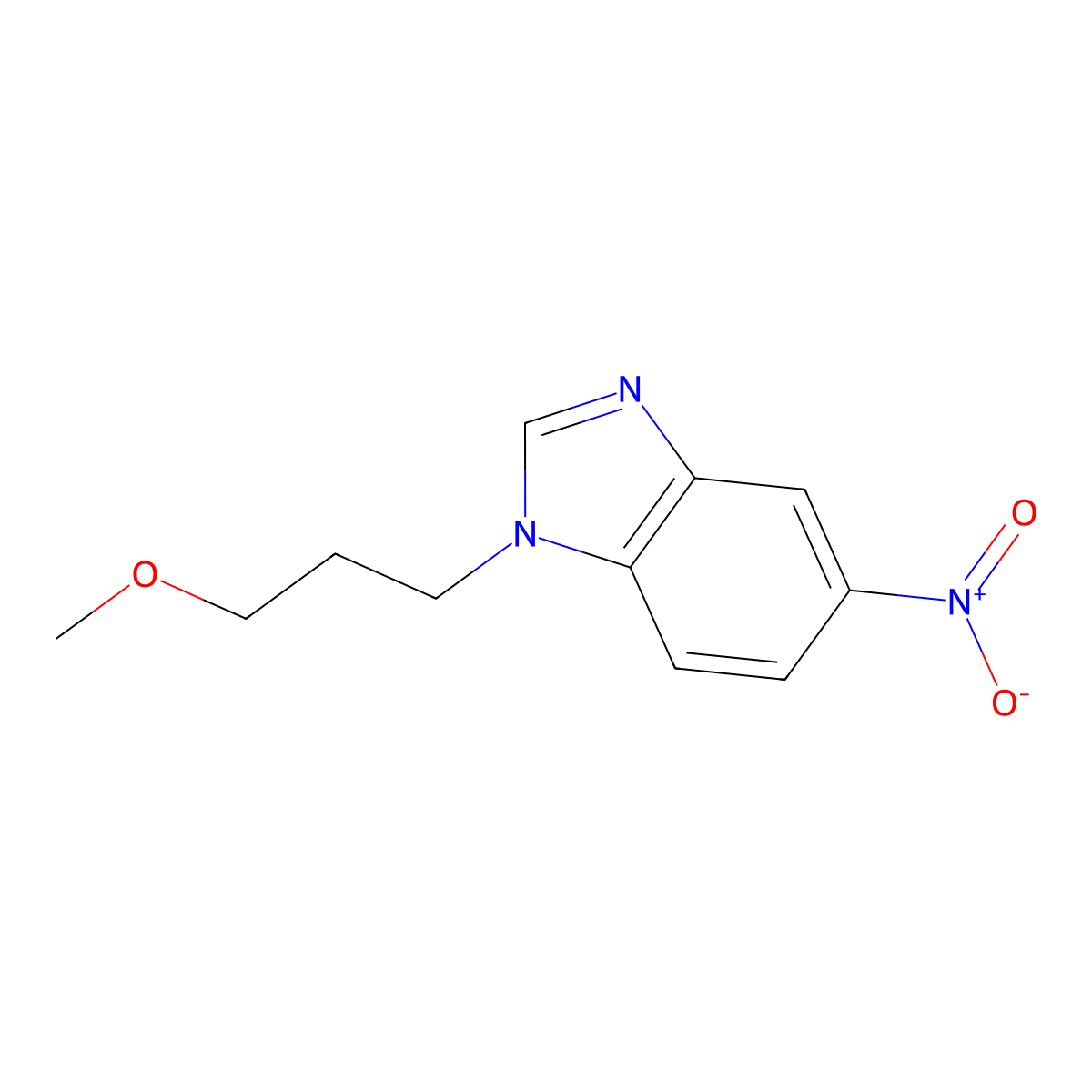 1-(3-methoxypropyl)-5-nitro-1H-benzimidazole molecular structure, CAS 634174-14-4