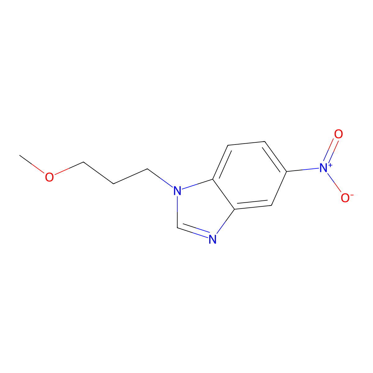 1-(3-methoxypropyl)-5-nitro-1H-benzimidazole molecular structure, CAS 634174-14-4