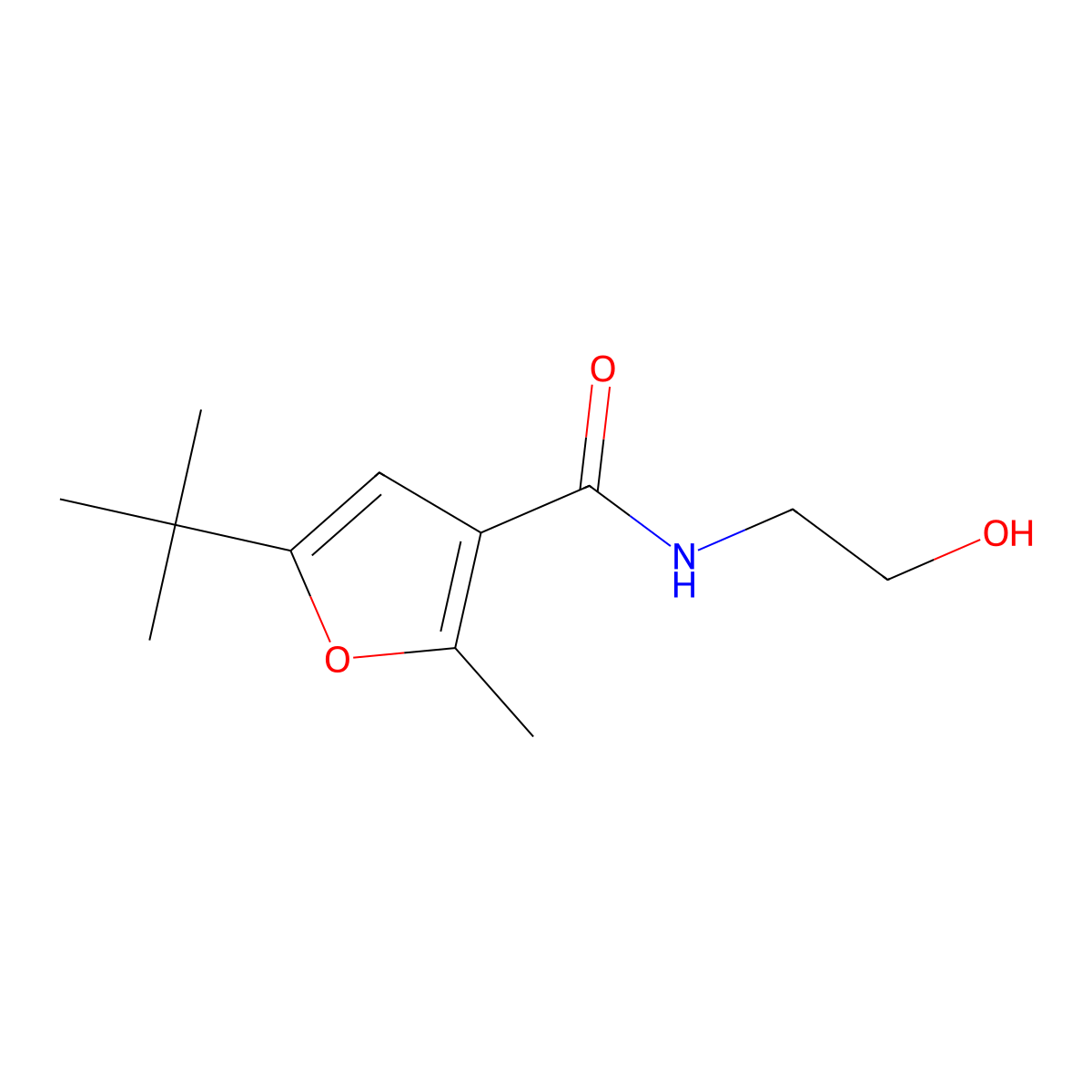 5-tert-butyl-N-(2-hydroxyethyl)-2-methylfuran-3-carboxamide molecular structure, CAS 634174-18-8