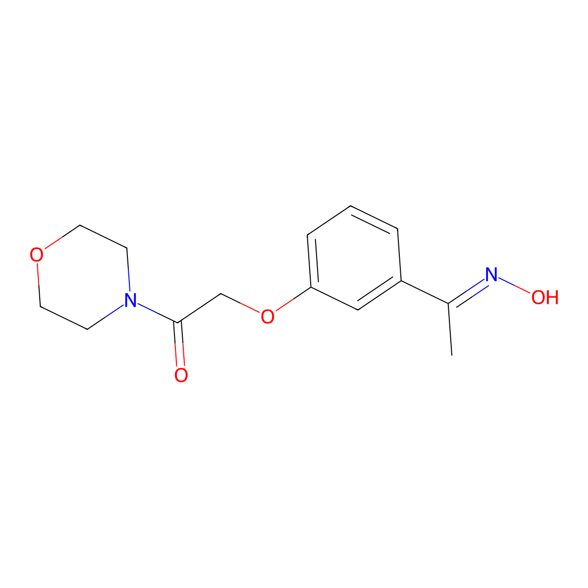 (1E)-1-[3-(2-morpholin-4-yl-2-oxoethoxy)phenyl]ethanone oxime molecular structure, CAS 634174-46-2