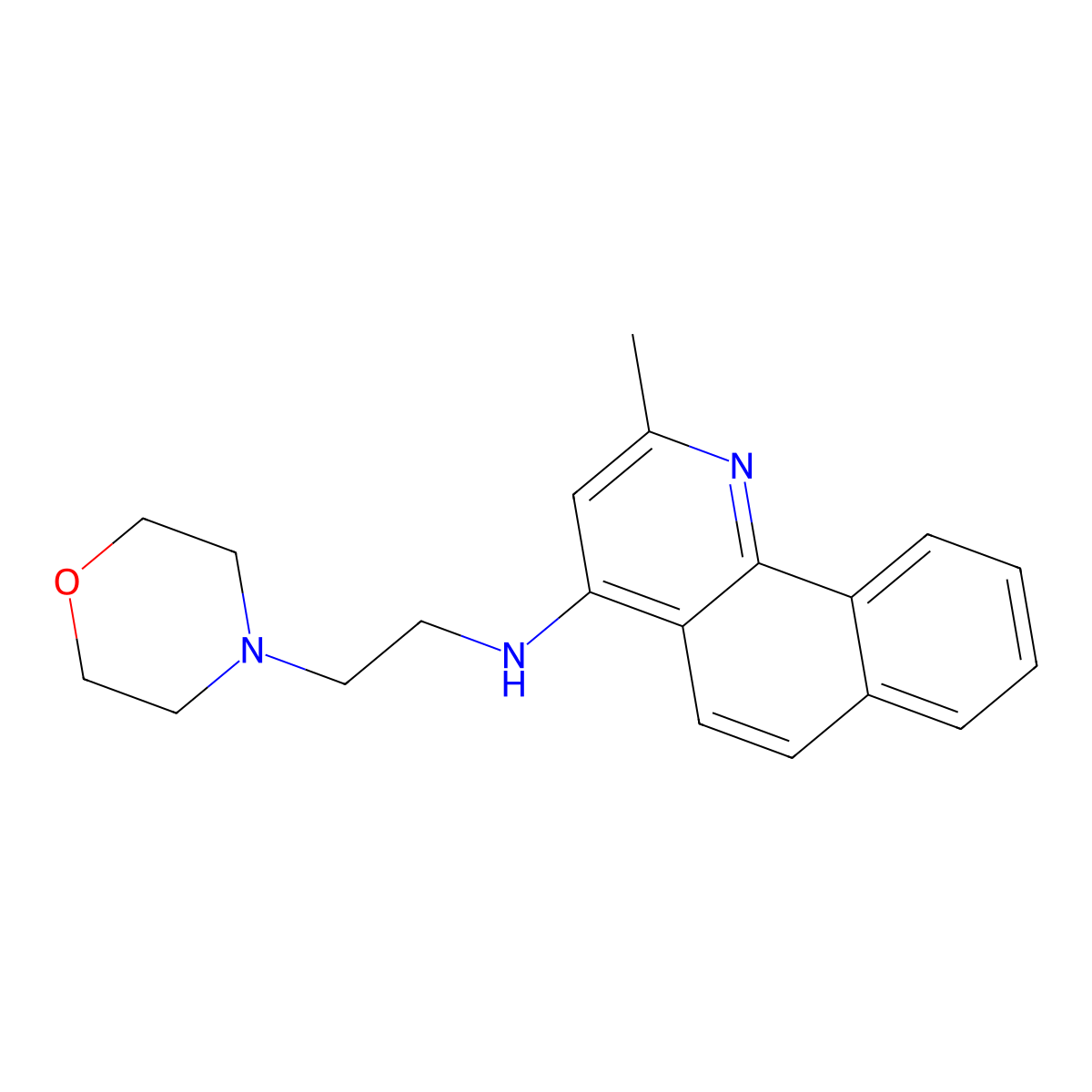 2-methyl-N-(2-morpholin-4-ylethyl)benzo[h]quinolin-4-amine molecular structure, CAS 634174-67-7