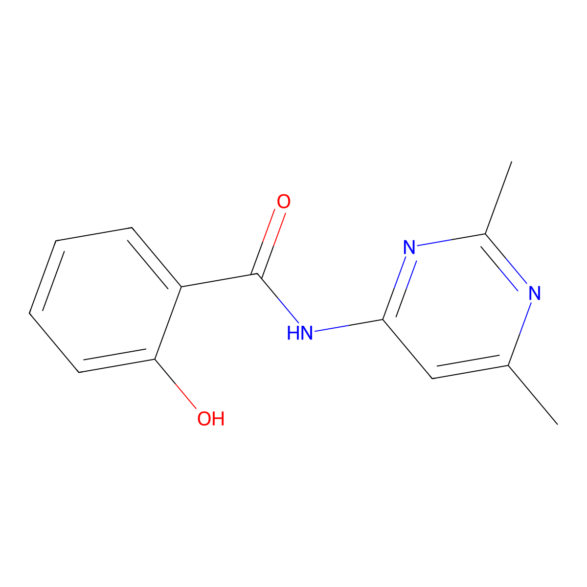 N-(2,6-dimethylpyrimidin-4-yl)-2-hydroxybenzamide molecular structure, CAS 634174-95-1