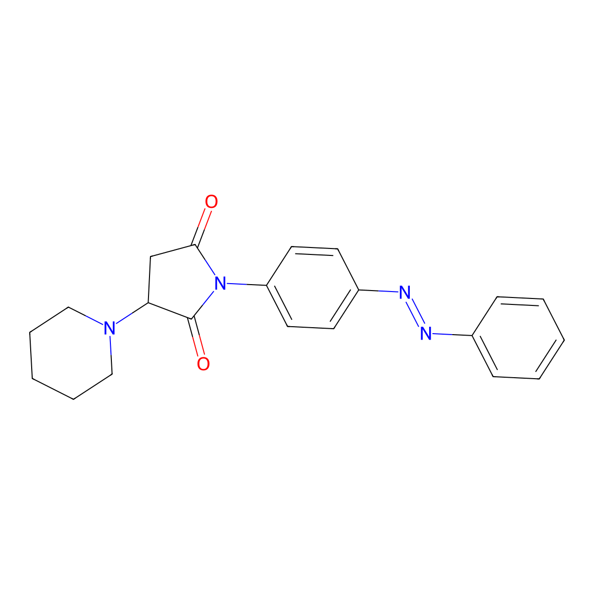 1-[4-(Phenyldiazenyl)phenyl]-3-piperidylazolidine-2,5-dione molecular structure, CAS 634176-51-5