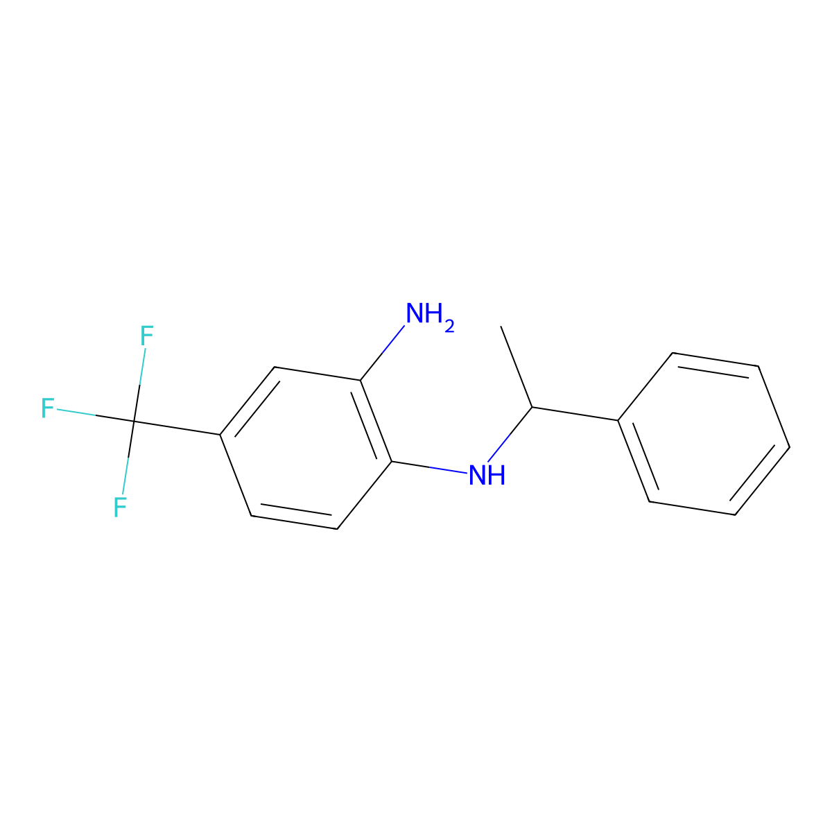 N1-(1-Phenylethyl)-4-(trifluoromethyl)benzene-1,2-diamine molecular structure, CAS 634176-88-8