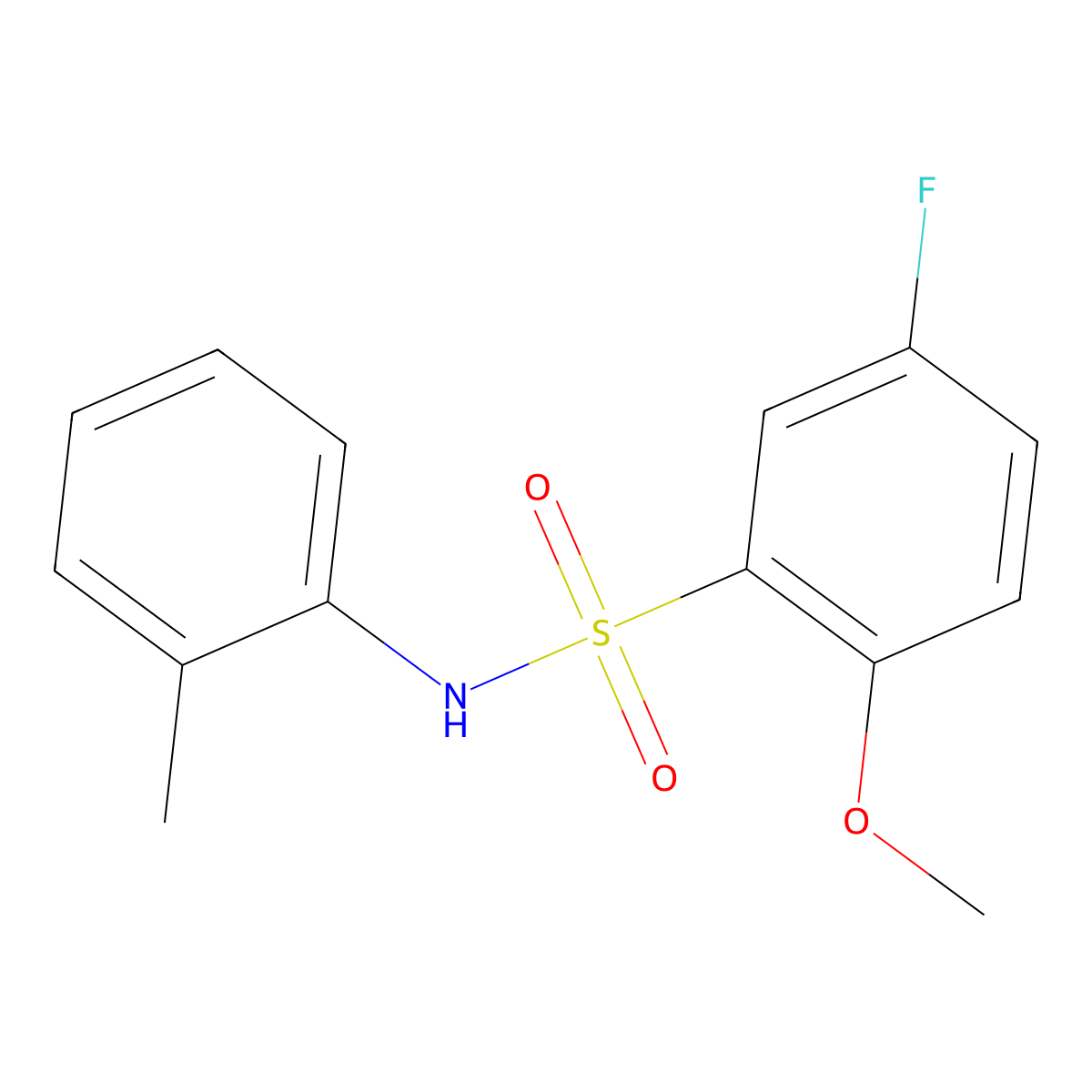 5-fluoro-2-methoxy-N-(2-methylphenyl)benzenesulfonamide molecular structure, CAS 634177-11-0