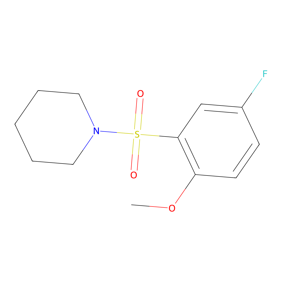 1-(5-Fluoro-2-methoxyphenyl)sulfonylpiperidine molecular structure, CAS 634177-16-5