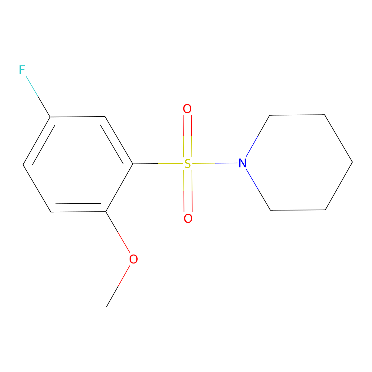 1-(5-Fluoro-2-methoxyphenyl)sulfonylpiperidine molecular structure, CAS 634177-16-5