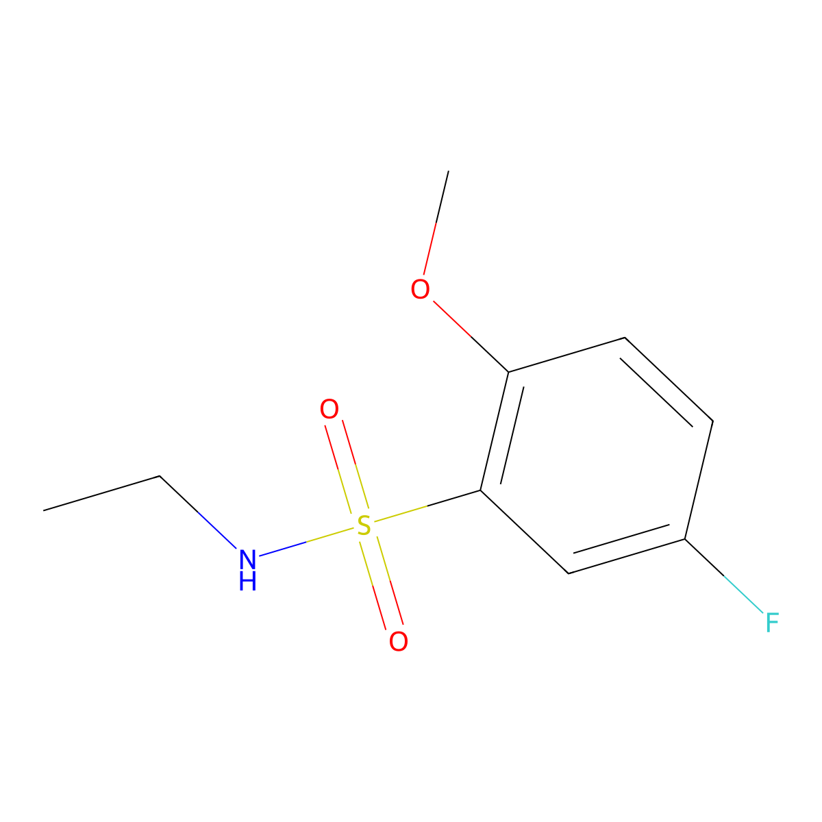N-ethyl-5-fluoro-2-methoxybenzenesulfonamide molecular structure, CAS 634177-36-9