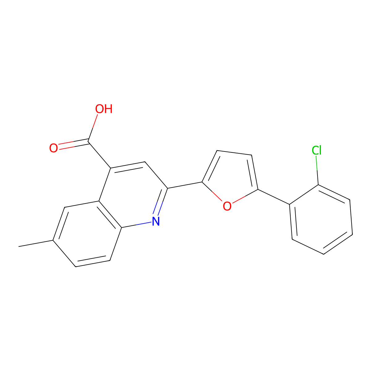 2-[5-(2-Chlorophenyl)furan-2-yl]-6-methylquinoline-4-carboxylic acid molecular structure, CAS 634177-81-4