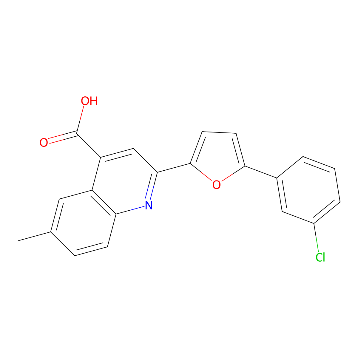 2-[5-(3-Chlorophenyl)furan-2-yl]-6-methylquinoline-4-carboxylic acid molecular structure, CAS 634177-82-5