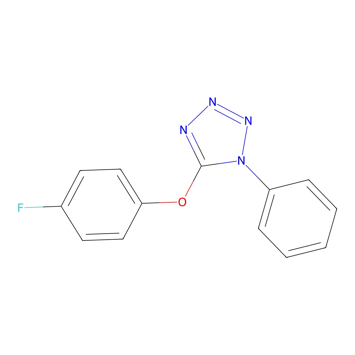 5-(4-Fluorophenoxy)-1-phenyltetrazole molecular structure, CAS 634178-26-0