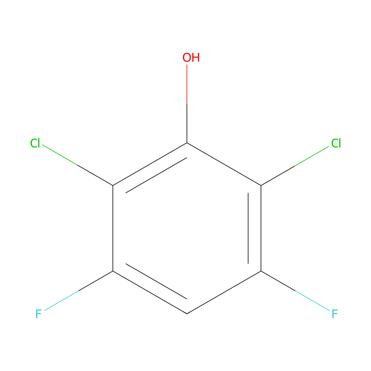 2,6-Dichloro-3,5-difluorophenol molecular structure, CAS 63418-08-6