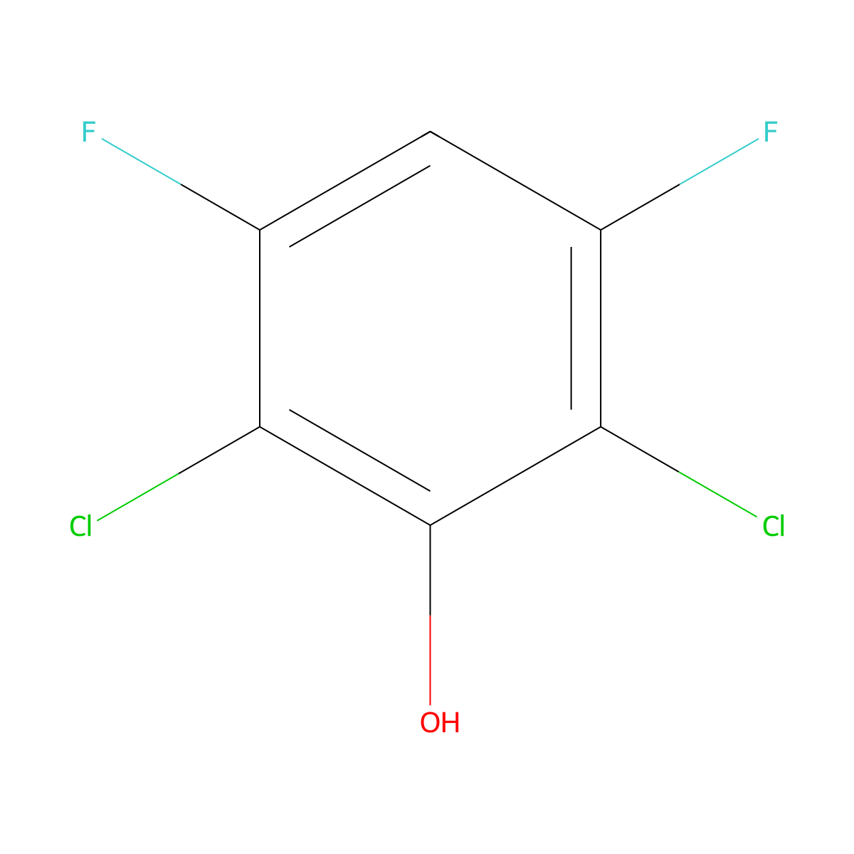 2,6-Dichloro-3,5-difluorophenol molecular structure, CAS 63418-08-6