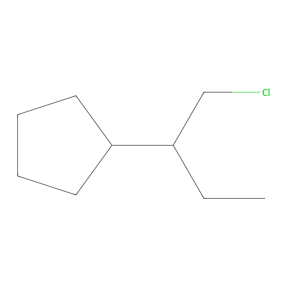 (1-Chlorobutan-2-yl)cyclopentane molecular structure, CAS 63418-37-1