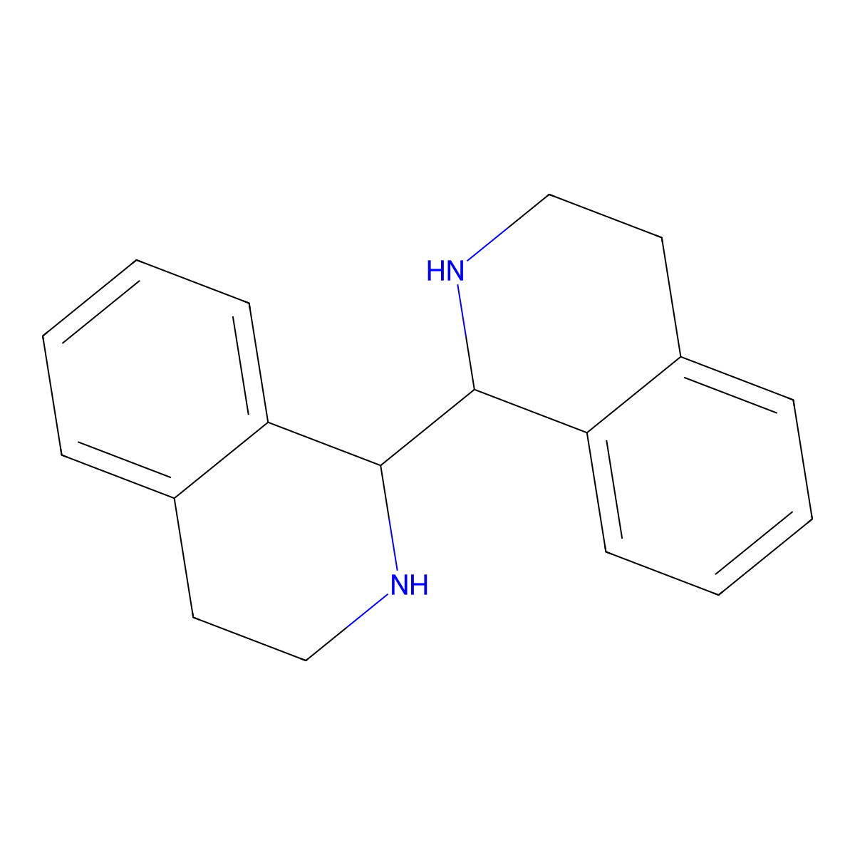1,1'-Biisoquinoline, 1,1',2,2',3,3',4,4'-octahydro-, (1R,1'R)- molecular structure, CAS 634180-49-7