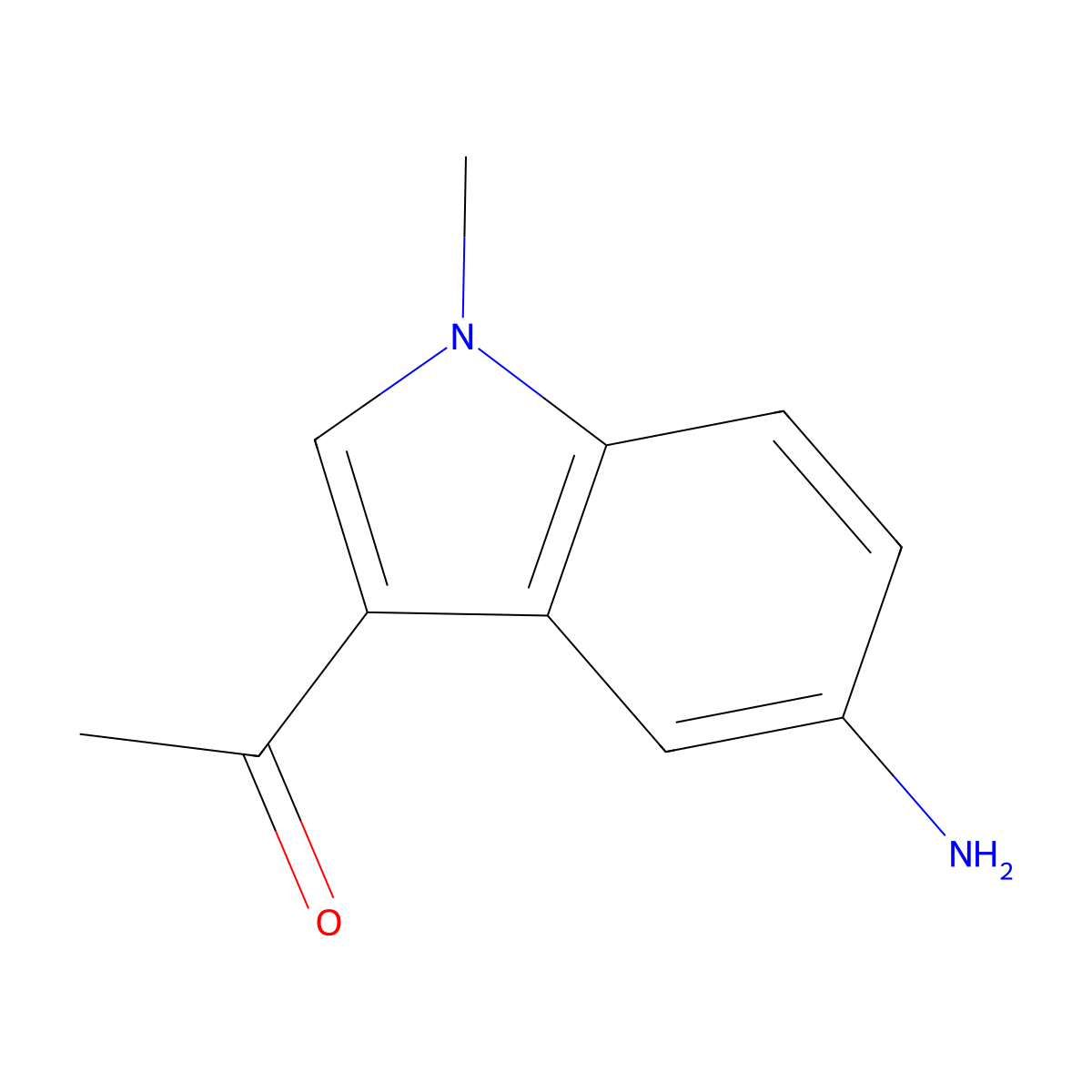 1-(5-Amino-1-methyl-3-indolyl)ethanone molecular structure, CAS 634182-57-3
