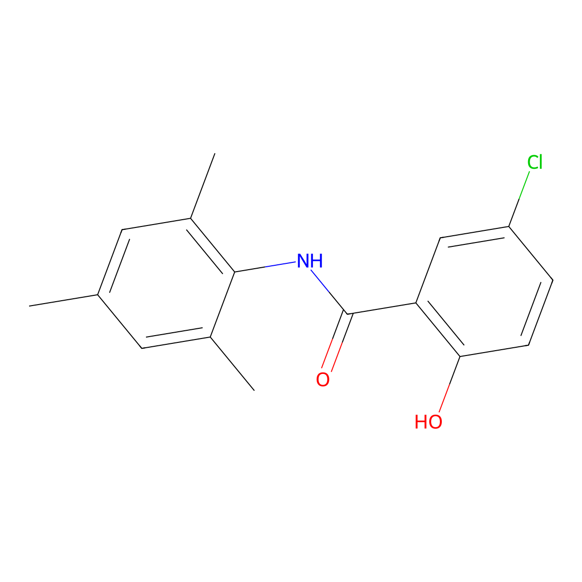 5-Chloro-2-hydroxy-N-(2,4,6-trimethylphenyl)benzamide molecular structure, CAS 634185-94-7